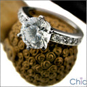 Engagement 2 Ct Round Tiffany Style Cubic Zirconia Cz Ring