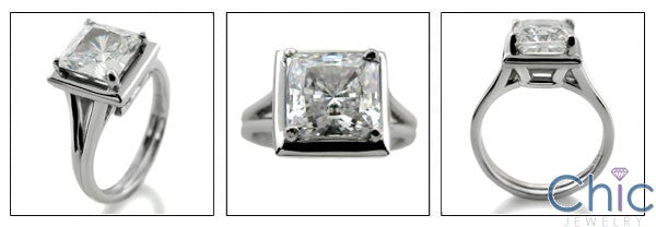 Solitaire 1.25 Princess Cubic Zirconia 14K White Gold Ring