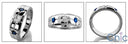 Mens Sapphire Ct Diamond Princess Channel Cubic Zirconia CZ Wedding Band