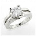 Solitaire 1.5 Ct Asscher Cubic Zirconia Cz Ring