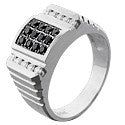 Mens Round Black Stons in Channel Pave Cubic Zirconia CZ Wedding Band
