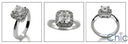 .75 Carat Asscher Cut Pave Halo Cubic Zirconia Engagement Ring 14k White Gold