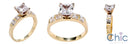 Engagement 1.5 Princess Cubic Zirconia in 4 Prong Channel Set Sides CZ 14K White Gold Ring