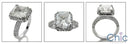Engagement 3.5 Princess Halo Pave Cubic Zirconia Cz Ring