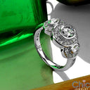 Anniversary Oval Bezel Ct Halo Cubic Zirconia Cz Ring