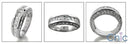 Baguette Cubic Zirconia Channel Set 4 Carat Total Wedding Band 14K White Gold