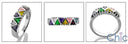 Anniversary Multi Color Triangle Channel Cubic Zirconia Cz Ring