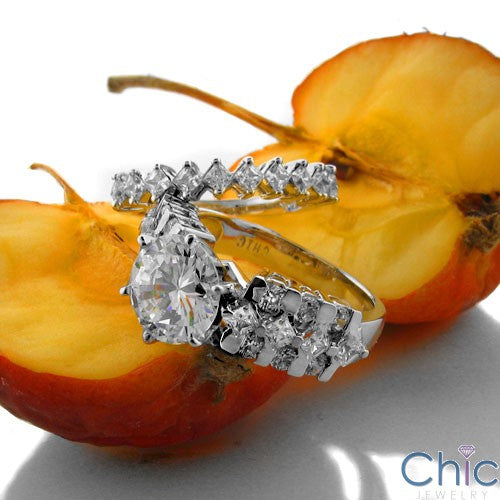 Engagement 2 Ct Round Tiffany Prongs Princess Round Cubic Zirconia Cz Ring
