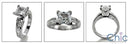 Engagement 1 Carat Princess CZ Center Channel Set Round Baguette Sides Cubic Zirconia 14k W Gold Ring