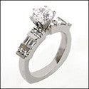 Engagement European Shank 0.75 Round Center Channel Cubic Zirconia Cz Ring