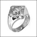 Mens 1.8 TCW Bezel Princess Round Cubic Zirconia CZ Wedding Band