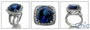Estate 10 Ct Round Sapphire Rope Shank Cubic Zirconia Cz Ring