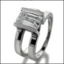 Engagement 1.25 Ct Emerald Channel Cubic Zirconia Cz Ring