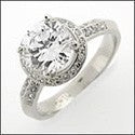 Estate 2 Ct Round Center Antique Style Pave Cubic Zirconia Cz Ring