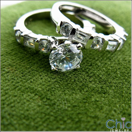 Engagement Round 1 Ct . Center Channel Cubic Zirconia Cz Ring