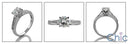 Engagement Round 1 Ct center small Pave Cubic Zirconia Cz Ring