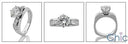 Engagement Round 2 Ct. Channel Princess Euro Shank Platinum Cubic Zirconia Ring