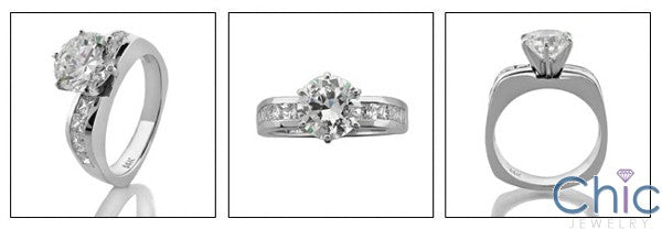 Engagement Round 2 Ct Ct Channel Princess Euro Shank Cubic Zirconia Cz Ring