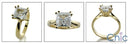 Solitaire Princess Cut Cubic Zirconia  2 Carat Double Prong 14K Gold Ring