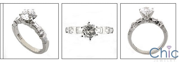 Engagement Round CZ 1 Ct Center Channel Cubic Zirconia Cz Ring