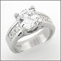 Engagement 2.5 Asscher Cente Channel Princess Cubic Zirconia Cz Ring