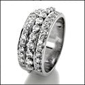 Wedding 8mm Wide 1.5 TCW Round Cubic Zirconia CZ Band 