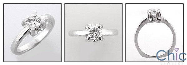 Solitaire 1 Ct Brilliant Round Euro Shank Cubic Zirconia Cz Ring