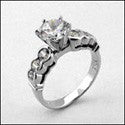 Engagement 1.25 Round Center Half bezel Set Cubic Zirconia Cz Ring