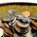 Matching Set 1.5 Round Center Fitted Filigree Engraving Cubic Zirconia Cz Ring