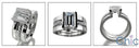 Matching Set 1.25 Elongated Emerald Cubic Zirconia Cz Ring