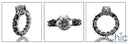 1 Ct Diamond CZ Center Sapphire Eternity Band Cubic Zirconia 14K White Gold Ring