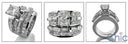 Matching Set 2 Ct Radiant Channel Cubic Zirconia Cz Ring