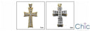 11.5 TCW Two Tone Gold Cross Princess & Round CZs