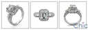 Estate Emerald 1 Ct Pave Ct Baguettes in channel Antique style Cubic Zirconia Cz Ring