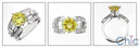 Engagement 2.25 Round canary Stone wide channel shank Cubic Zirconia Cz Ring