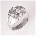 Mens Pinky Ring Cubic Zirconia CZ Wedding Band