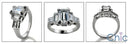 Estate 2 Ct Emerald Long Baguettes Cubic Zirconia Cz Ring