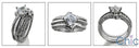 Matching Set 2.3 TCW Princess Pave Double Wedding Cubic Zirconia Cz Ring