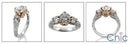 Estate 0.75 Round Center Two Tone Rose Gold Cubic Zirconia 14K Ring
