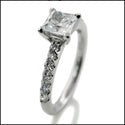 Engagement .75 Ct Princess pave small Cubic Zirconia Cz Ring