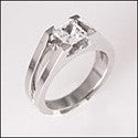 Solitaire 0.75 Princess Center Plain Cubic Zirconia Cz Ring