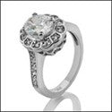 Anniversary 1.5 Oval Center Halo Cubic Zirconia Cz Ring