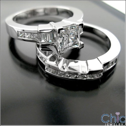 Engagement Proincess 1 Ct Center Channel Set Cubic Zirconia Cz Ring