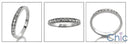 Wedding .40 Ct round Set in 2.5 MM Shank Cubic Zirconia CZ Band 