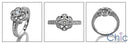 Engagement .40 Round Bezeled Center Engraved Shank Cubic Zirconia Cz Ring