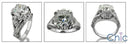 4 Carat Round Brilliant Cubic Zirconia Center Antique Style 14K White Gold Cz Ring
