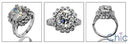 Estate 4.5 Round Center in Halo Cubic Zirconia Cz Ring