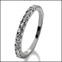 Cubic Zirconia Eternity 1 Carat Total Round Pave Set 14K White Gold Band