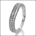 Wedding .75 TCW Pave in 3 Rows Curved Cubic Zirconia CZ Band