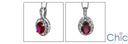 Cubic Zirconia Cz Oval Ruby 1 .5 Ct Bail In Pave Pendant